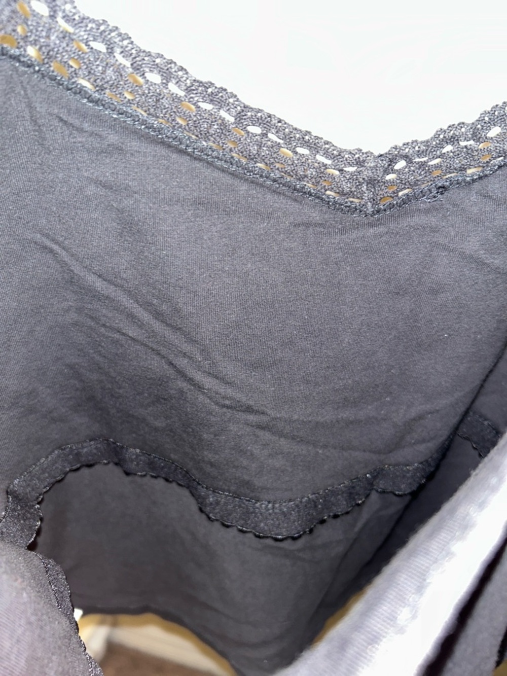 St. John's Bay Black Cami with Pink Floral Embroidery - Picture 5 of 16